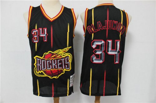 NBA 34 Olajuwon Rockets Limited Maillot noir